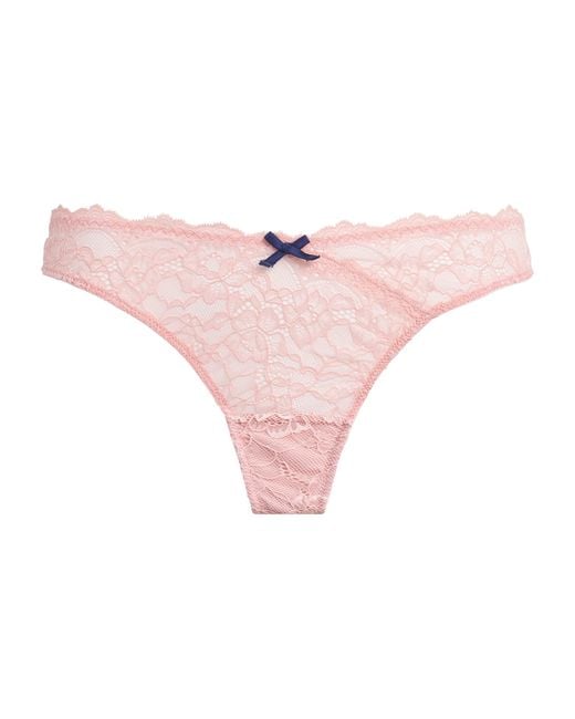 Fleur du Mal Pink Lace Bianca Thong