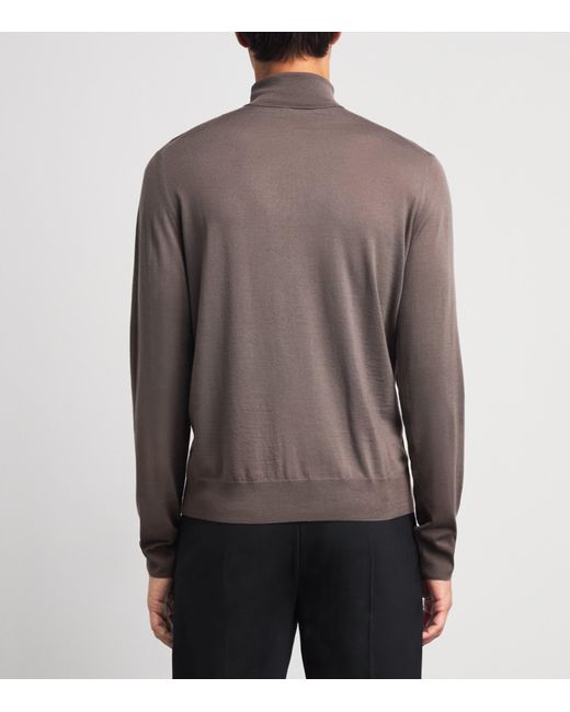 Corneliani Brown Merino Rollneck Sweater for men