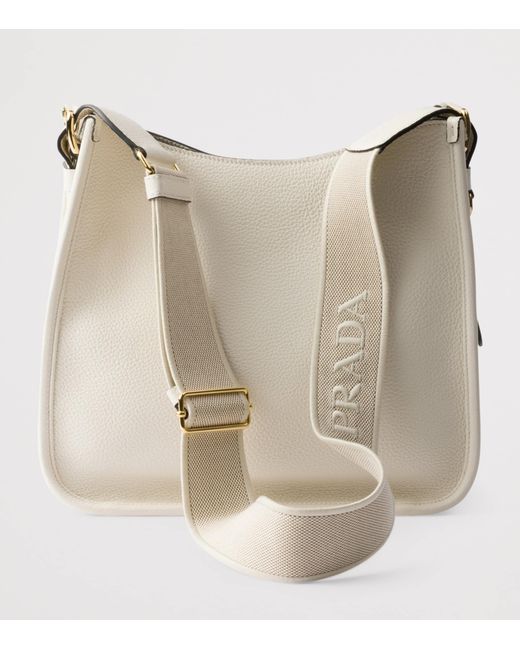 Prada Natural Medium Leather Shoulder Bag