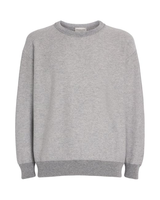 Johnstons Gray Cashmere Tweel Lidell Sweater for men