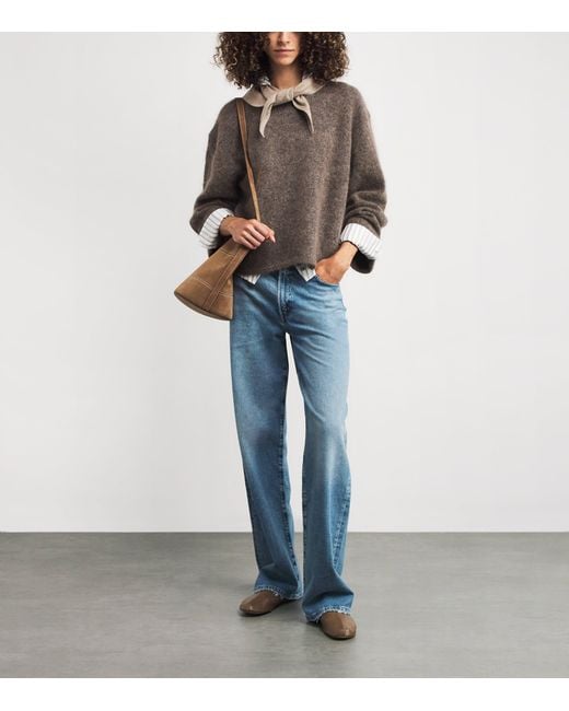 Agolde Blue Harper Relaxed Straight Jeans