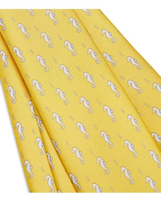 Giorgio Armani Metallic Silk Jacquard Seahorse Tie for men