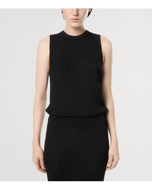 Tom Ford Black Micro-Sequin Knitted Tank Top