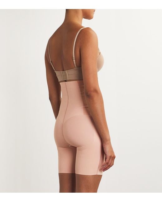 Spanx Pink Supersculpt Totalcontour High-Waisted Mid-Thigh Shorts