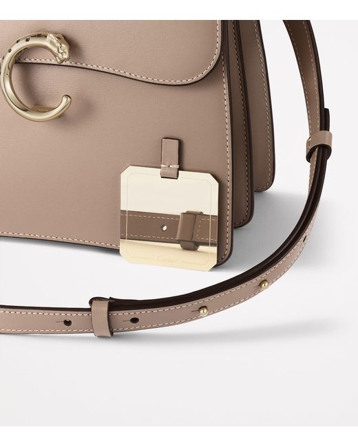 Cartier Natural Small Leather Panthère C De Top-Handle Bag