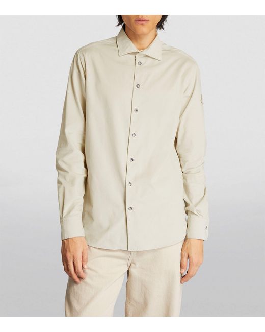 Moncler White Corduroy Long Sleeve Shirt for men