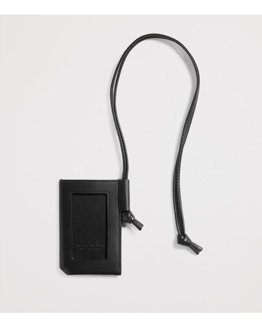 Bottega Veneta Black Leather Intrecciato Piccolo Badge Holder for men