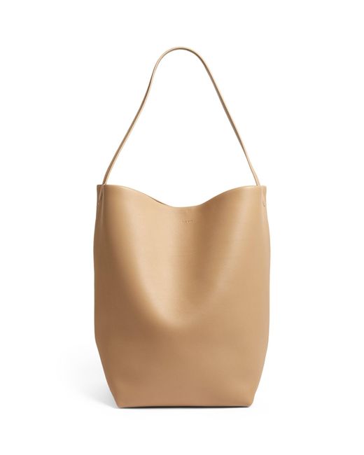 The Row White Leather N/s Park Tote Bag