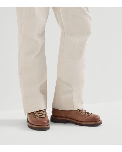 Brunello Cucinelli Brown Leather Ankle Boots for men