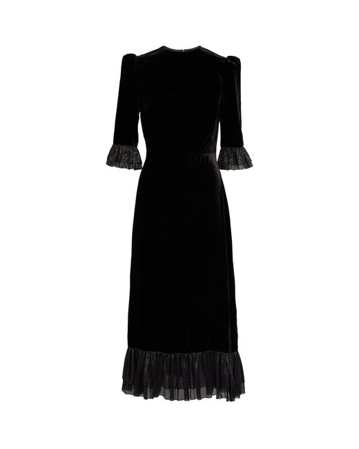 The Vampire's Wife Velvet Falconetti Midi Dress in Black | Lyst UK