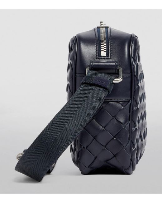Bottega Veneta Blue Small Leather Classic Intrecciato Camera Bag for men
