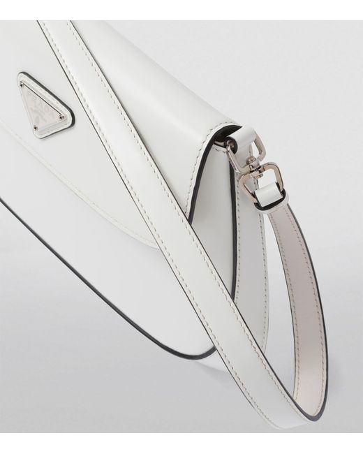 Prada Gray Leather Cleo Flap Shoulder Bag