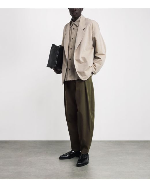 Comme des Garçons Green Wool Pleated Wide-Leg Trousers for men