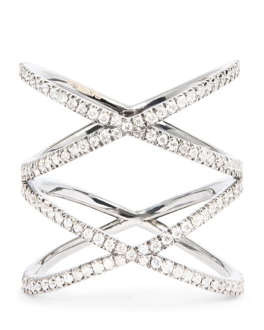 Eva Fehren Metallic Blackened And Diamond Xx Ring