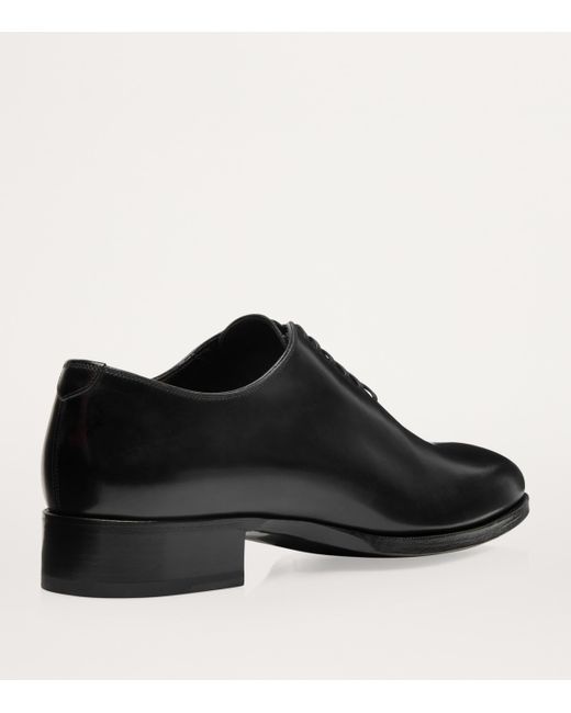 Tom Ford Black Burnished Leather Elkan Lace-Up Shoes for men