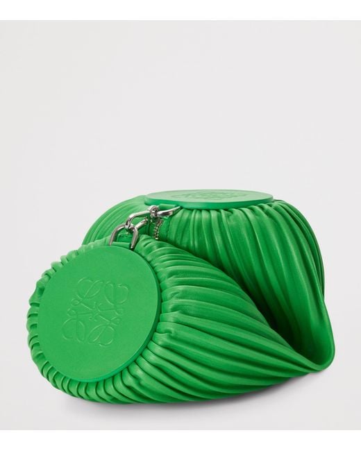 Loewe Green Lambskin Bracelet Pouch Shoulder Bag