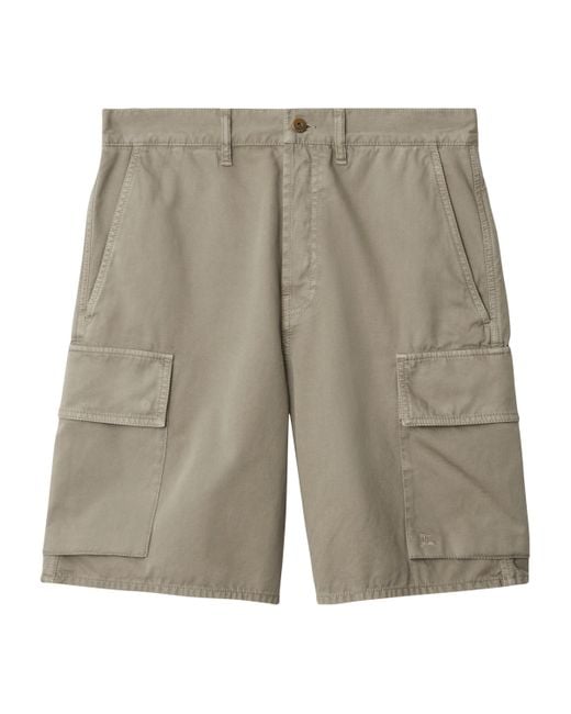 Burberry Gray Cotton Cargo Shorts for men