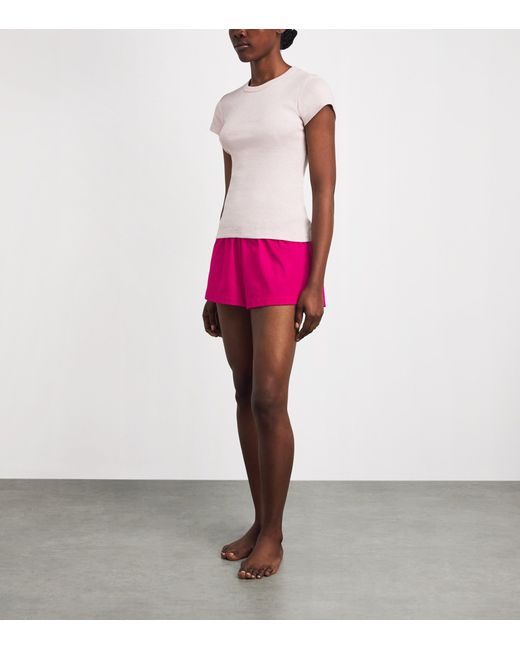 Leset Pink Cotton Yoko Shorts