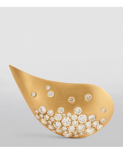 Nada Ghazal Metallic Yellow Gold And Diamond Fuse Glamour Single Earring