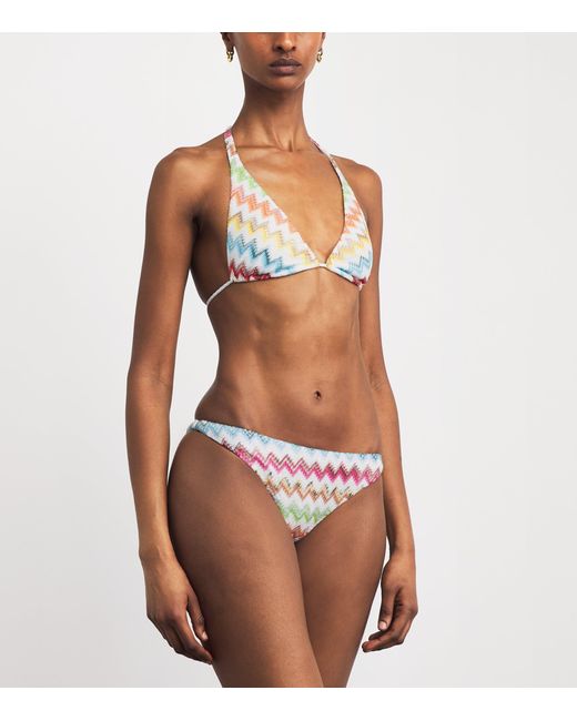 Missoni White Zigzag Playful Halterneck Bikini