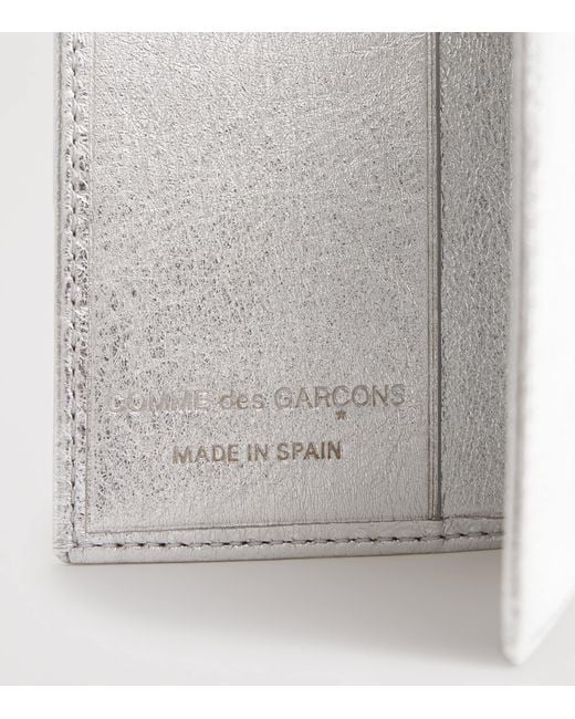 Comme des Garçons Gray Leather Bifold Vertical Card Holder for men