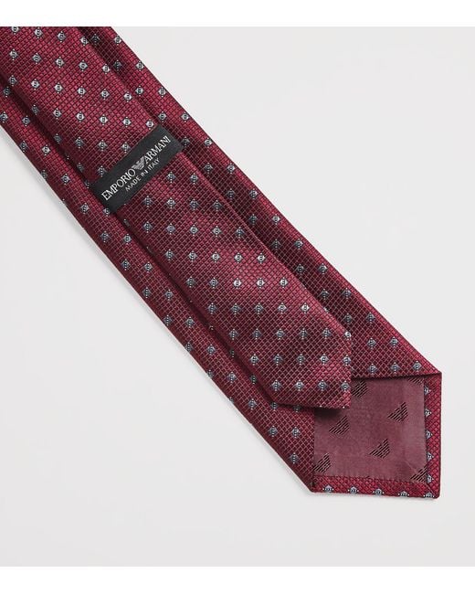 Emporio Armani Purple Silk Jacquard Tie for men