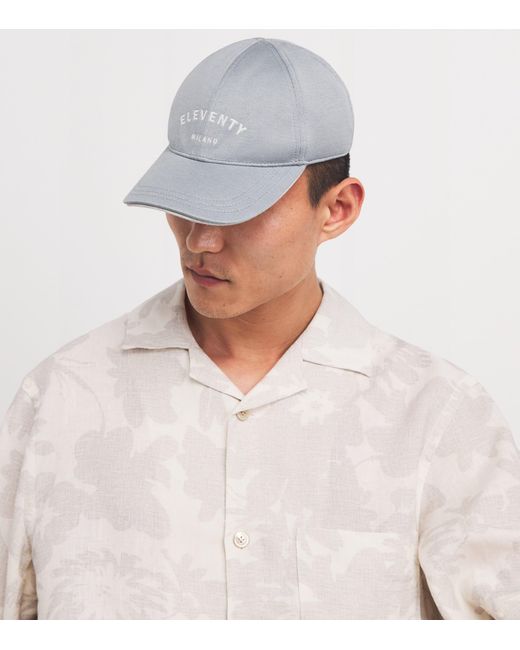 Eleventy Gray Cotton Logo Baseball Cap for men