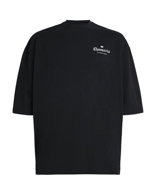 Willy Chavarria Black X Adidas Originals Logo T-Shirt for men