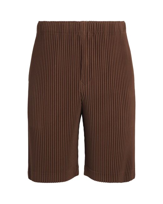 Homme Plissé Issey Miyake Brown Pleated Shorts for men