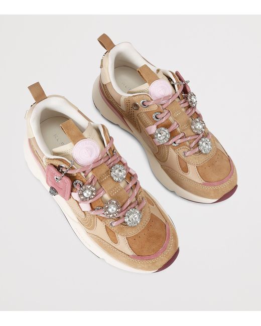 Kurt Geiger Pink Suede Kurt Runner Sneakers