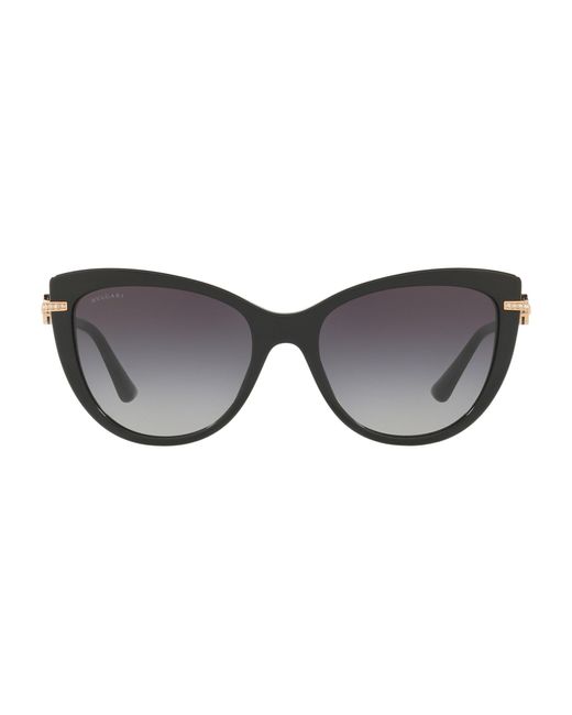 BVLGARI Black Embellished Cat Eye Sunglasses
