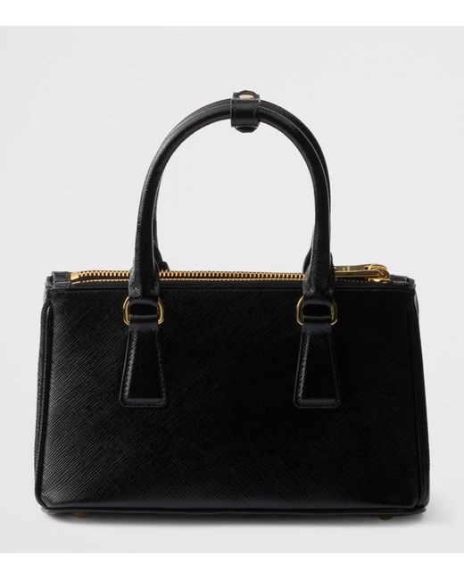 Prada Black Mini Saffiano Leather Galleria Top-Handle Bag