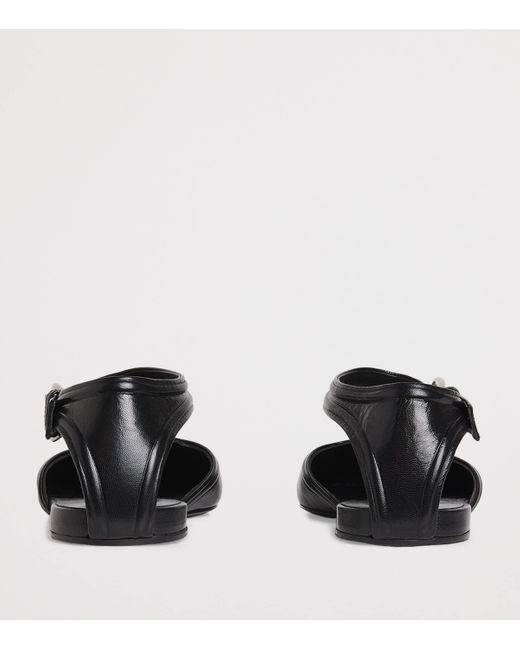 Jil Sander Black Leather Buckled Flats