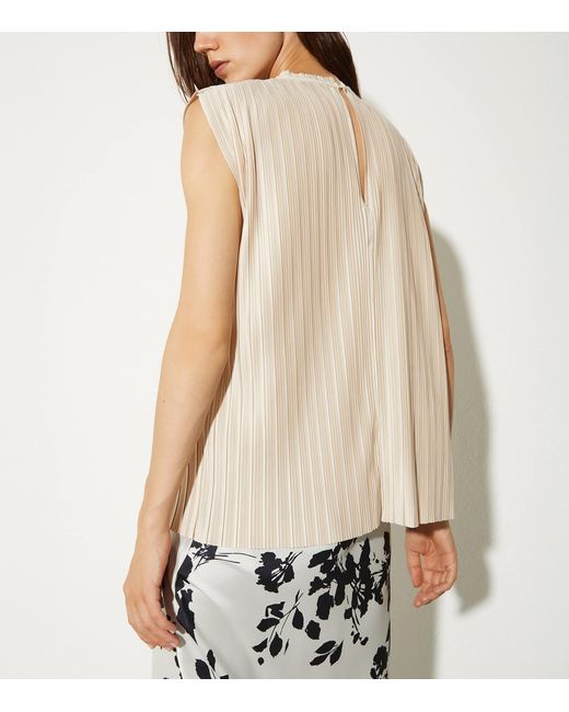 MAX&Co. Natural Pleated Tank Top