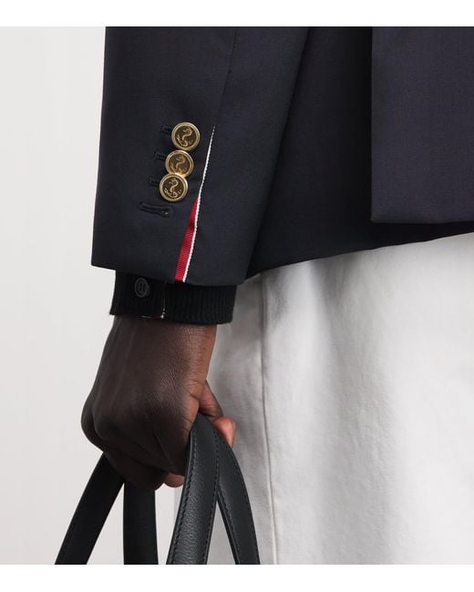 Thom Browne Black Wool 4-Bar Stripe Blazer for men