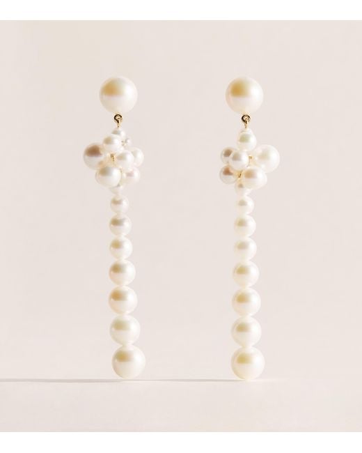 Sophie Bille Brahe Natural And Pearl Colonna Botticelli Drop Earrings