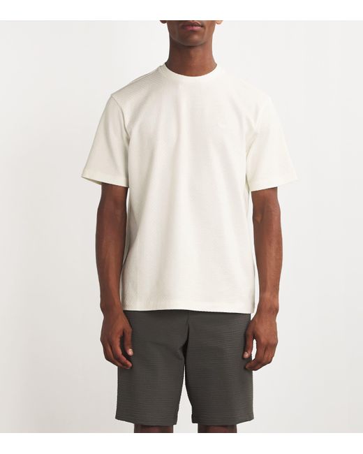 Emporio Armani White Cotton Woven T-Shirt for men