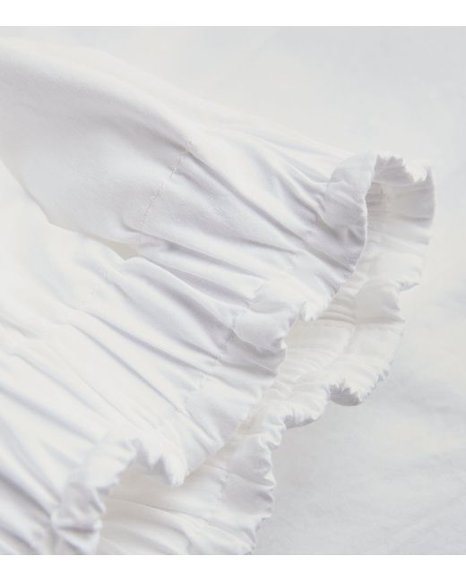 Jil Sander White Cotton Pleated Skirt