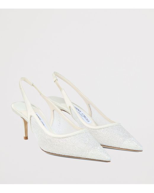 Jimmy Choo White Love 65 Slingback Heels