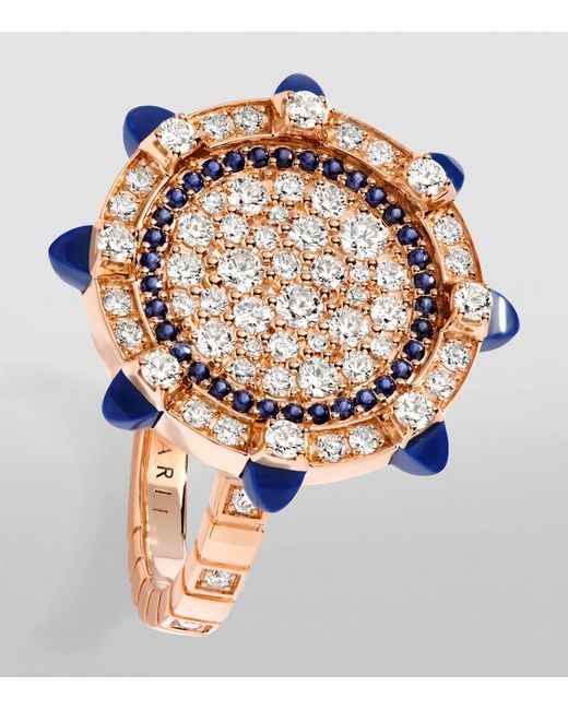 Marli New York Pink Diamond And Lapis Lazuli Tip-Top Statement Ring