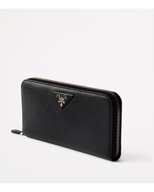 Prada Black Large Leather Zipped Wallet