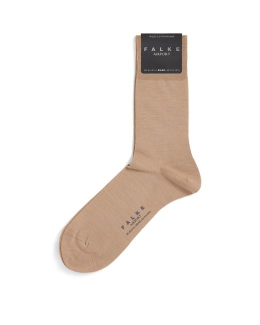 Falke Natural Wool-Cotton-Blend Airport Socks for men