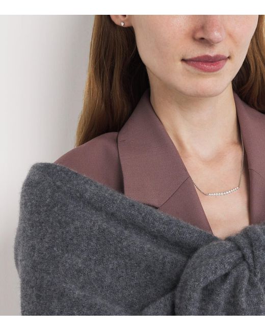Harrods Metallic And Diamond Graduating Pendant Necklace