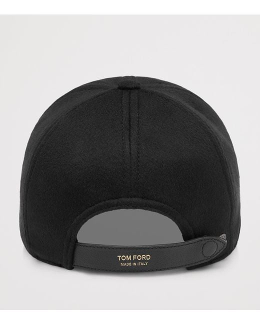 Tom Ford Black Suede Logo Baseball Cap for men
