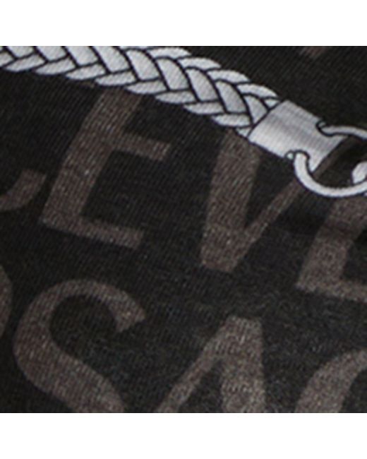Versace Black Stretch-cotton Patterned Trunks for men