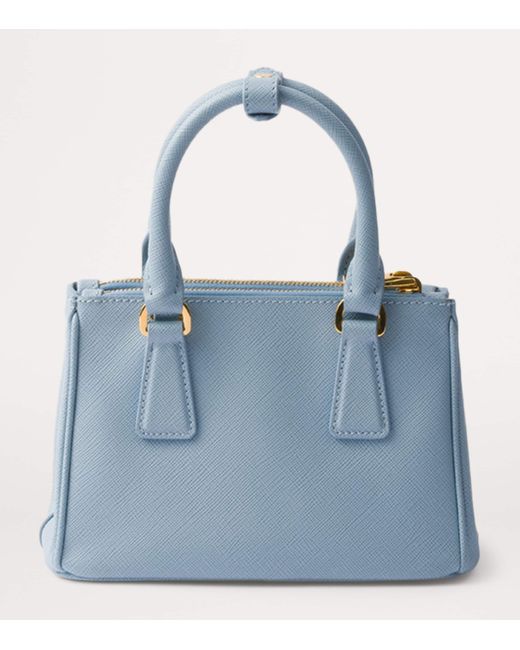 Prada Blue Micro Saffiano Leather Galleria Top-Handle Bag