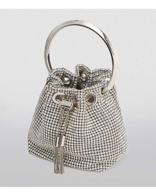 Jimmy Choo White Micro Bon Bon Top-Handle Bag