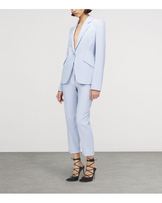 McQueen Blue Single-Breasted Blazer