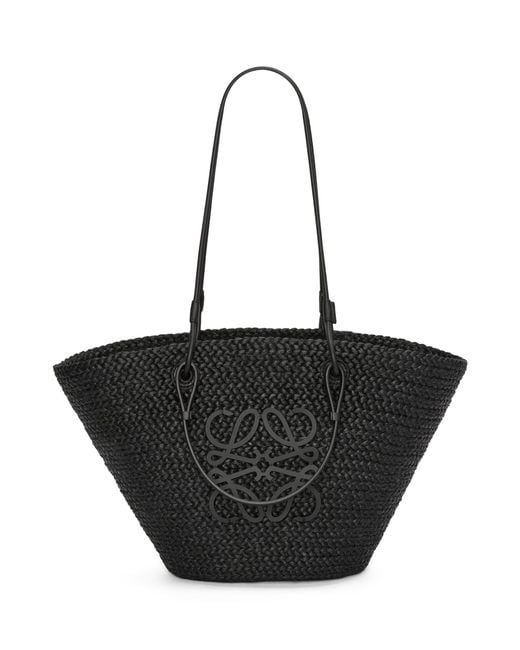 Loewe Black Medium Woven Anagram Basket Bag