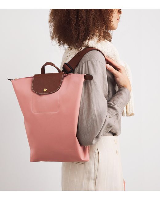Longchamp Pink Medium Le Pliage Original Backpack
